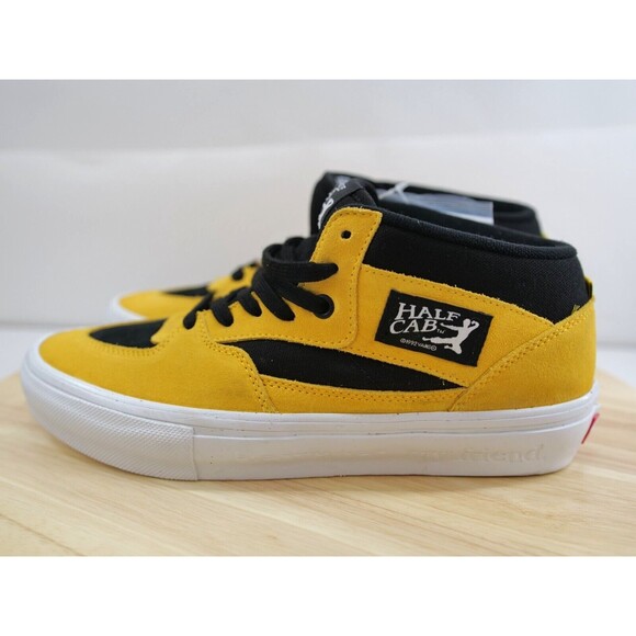 VANS Half Cab Bruce Lee Taxi Yellow Suede‎ 2 Sets Laces PopCush Shoes Men's 8 - Picture 3 of 9